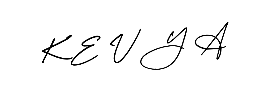 K E V Y A stylish signature style. Best Handwritten Sign (AmerikaSignatureDemo-Regular) for my name. Handwritten Signature Collection Ideas for my name K E V Y A. K E V Y A signature style 3 images and pictures png