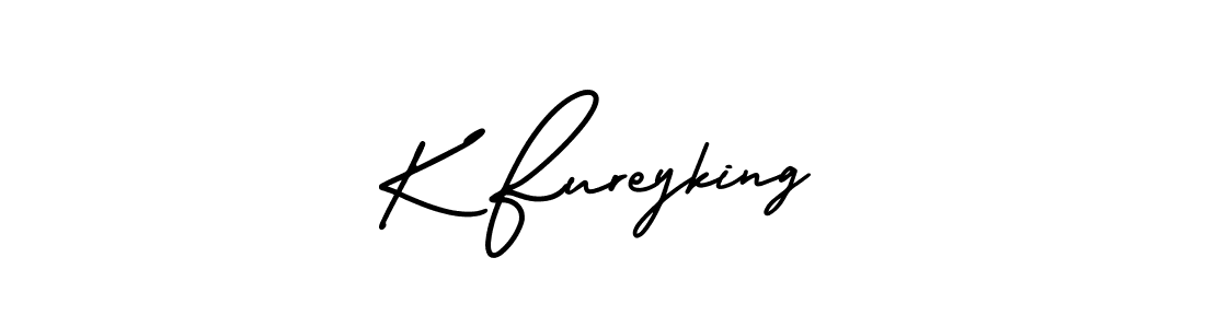 This is the best signature style for the K Fureyking name. Also you like these signature font (AmerikaSignatureDemo-Regular). Mix name signature. K Fureyking signature style 3 images and pictures png