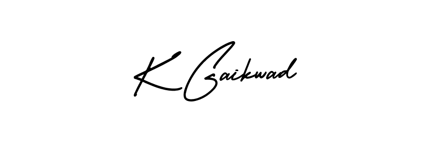 The best way (AmerikaSignatureDemo-Regular) to make a short signature is to pick only two or three words in your name. The name K Gaikwad include a total of six letters. For converting this name. K Gaikwad signature style 3 images and pictures png