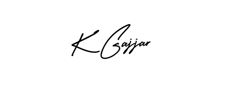 Make a beautiful signature design for name K Gajjar. With this signature (AmerikaSignatureDemo-Regular) style, you can create a handwritten signature for free. K Gajjar signature style 3 images and pictures png