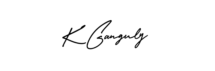 You should practise on your own different ways (AmerikaSignatureDemo-Regular) to write your name (K Ganguly) in signature. don't let someone else do it for you. K Ganguly signature style 3 images and pictures png