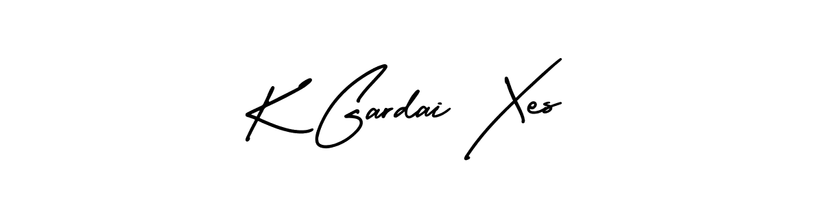 K Gardai Xes stylish signature style. Best Handwritten Sign (AmerikaSignatureDemo-Regular) for my name. Handwritten Signature Collection Ideas for my name K Gardai Xes. K Gardai Xes signature style 3 images and pictures png