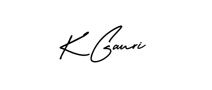 K Gauri stylish signature style. Best Handwritten Sign (AmerikaSignatureDemo-Regular) for my name. Handwritten Signature Collection Ideas for my name K Gauri. K Gauri signature style 3 images and pictures png