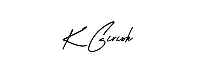 Make a beautiful signature design for name K Girish. With this signature (AmerikaSignatureDemo-Regular) style, you can create a handwritten signature for free. K Girish signature style 3 images and pictures png