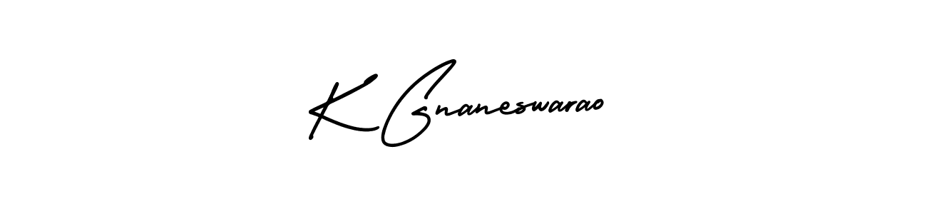 The best way (AmerikaSignatureDemo-Regular) to make a short signature is to pick only two or three words in your name. The name K Gnaneswarao include a total of six letters. For converting this name. K Gnaneswarao signature style 3 images and pictures png