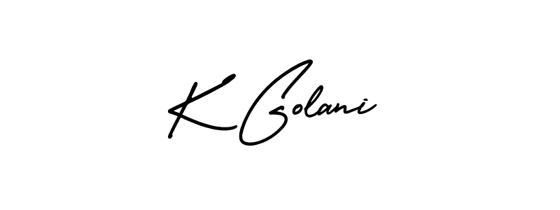 Use a signature maker to create a handwritten signature online. With this signature software, you can design (AmerikaSignatureDemo-Regular) your own signature for name K Golani. K Golani signature style 3 images and pictures png