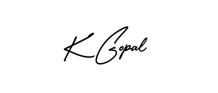 Create a beautiful signature design for name K Gopal. With this signature (AmerikaSignatureDemo-Regular) fonts, you can make a handwritten signature for free. K Gopal signature style 3 images and pictures png