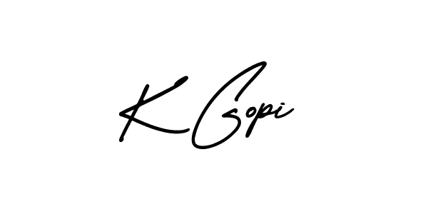 Use a signature maker to create a handwritten signature online. With this signature software, you can design (AmerikaSignatureDemo-Regular) your own signature for name K Gopi. K Gopi signature style 3 images and pictures png