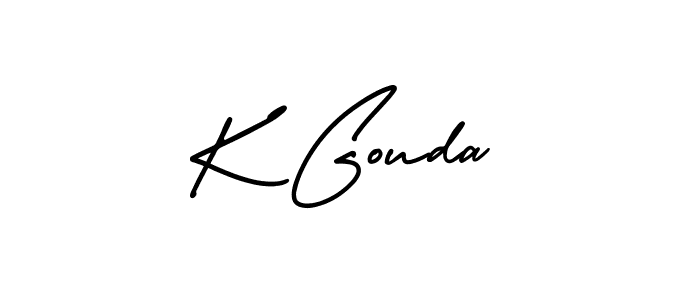 K Gouda stylish signature style. Best Handwritten Sign (AmerikaSignatureDemo-Regular) for my name. Handwritten Signature Collection Ideas for my name K Gouda. K Gouda signature style 3 images and pictures png