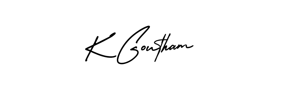 Create a beautiful signature design for name K Goutham. With this signature (AmerikaSignatureDemo-Regular) fonts, you can make a handwritten signature for free. K Goutham signature style 3 images and pictures png