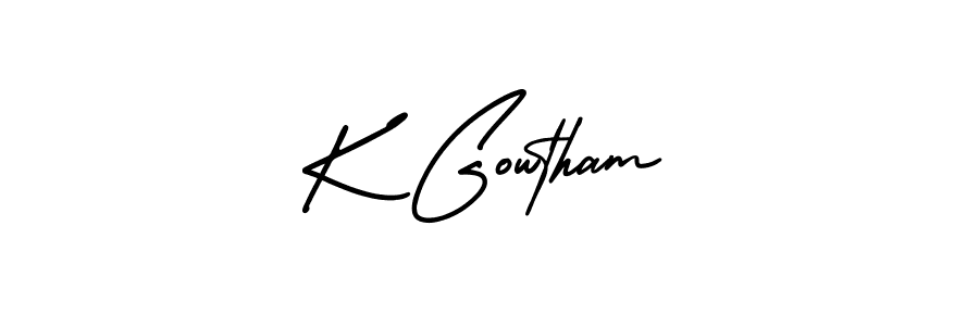 It looks lik you need a new signature style for name K Gowtham. Design unique handwritten (AmerikaSignatureDemo-Regular) signature with our free signature maker in just a few clicks. K Gowtham signature style 3 images and pictures png
