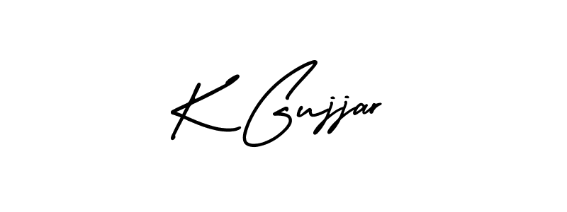 Create a beautiful signature design for name K Gujjar. With this signature (AmerikaSignatureDemo-Regular) fonts, you can make a handwritten signature for free. K Gujjar signature style 3 images and pictures png