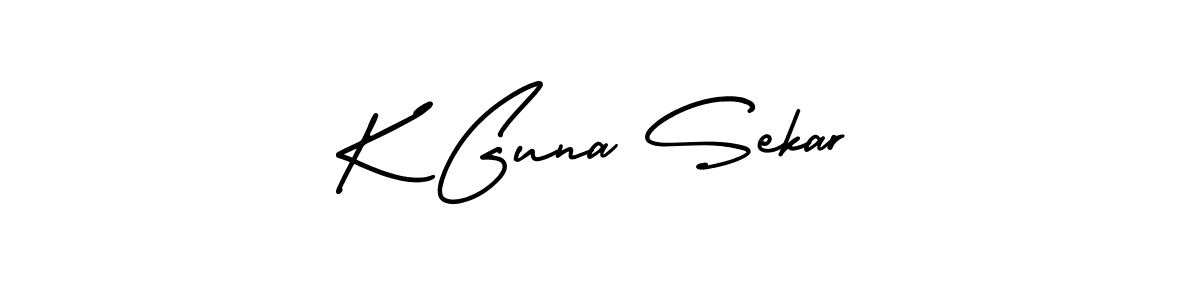 Design your own signature with our free online signature maker. With this signature software, you can create a handwritten (AmerikaSignatureDemo-Regular) signature for name K Guna Sekar. K Guna Sekar signature style 3 images and pictures png