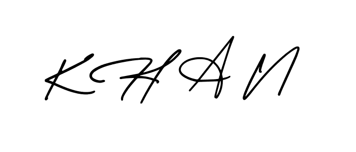 Make a beautiful signature design for name K H A N. Use this online signature maker to create a handwritten signature for free. K H A N signature style 3 images and pictures png