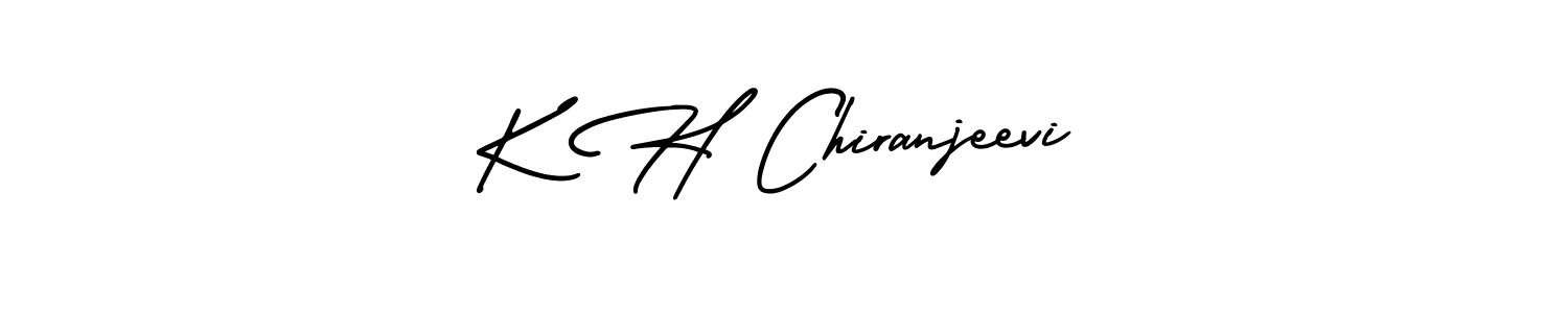 Similarly AmerikaSignatureDemo-Regular is the best handwritten signature design. Signature creator online .You can use it as an online autograph creator for name K H Chiranjeevi. K H Chiranjeevi signature style 3 images and pictures png