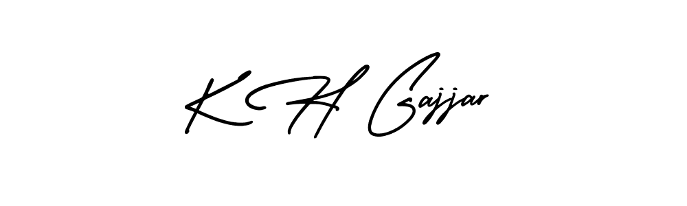 Also You can easily find your signature by using the search form. We will create K H Gajjar name handwritten signature images for you free of cost using AmerikaSignatureDemo-Regular sign style. K H Gajjar signature style 3 images and pictures png