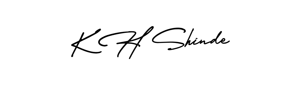 Create a beautiful signature design for name K H Shinde. With this signature (AmerikaSignatureDemo-Regular) fonts, you can make a handwritten signature for free. K H Shinde signature style 3 images and pictures png