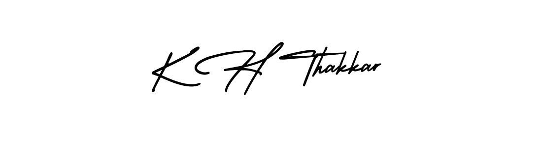 AmerikaSignatureDemo-Regular is a professional signature style that is perfect for those who want to add a touch of class to their signature. It is also a great choice for those who want to make their signature more unique. Get K H Thakkar name to fancy signature for free. K H Thakkar signature style 3 images and pictures png
