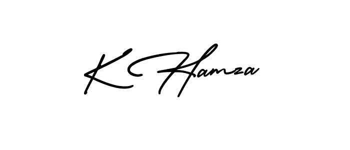 K Hamza stylish signature style. Best Handwritten Sign (AmerikaSignatureDemo-Regular) for my name. Handwritten Signature Collection Ideas for my name K Hamza. K Hamza signature style 3 images and pictures png