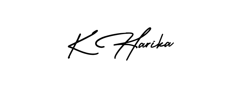 Make a beautiful signature design for name K Harika. With this signature (AmerikaSignatureDemo-Regular) style, you can create a handwritten signature for free. K Harika signature style 3 images and pictures png