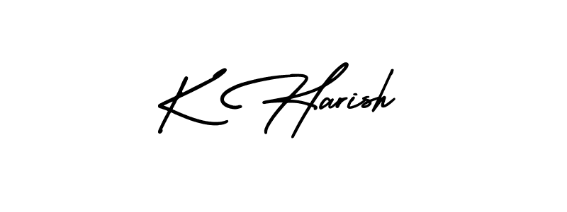 K Harish stylish signature style. Best Handwritten Sign (AmerikaSignatureDemo-Regular) for my name. Handwritten Signature Collection Ideas for my name K Harish. K Harish signature style 3 images and pictures png