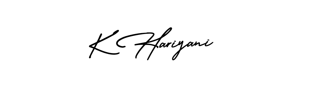 Make a beautiful signature design for name K Hariyani. With this signature (AmerikaSignatureDemo-Regular) style, you can create a handwritten signature for free. K Hariyani signature style 3 images and pictures png