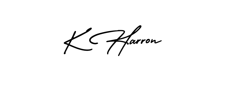 if you are searching for the best signature style for your name K Harron. so please give up your signature search. here we have designed multiple signature styles  using AmerikaSignatureDemo-Regular. K Harron signature style 3 images and pictures png