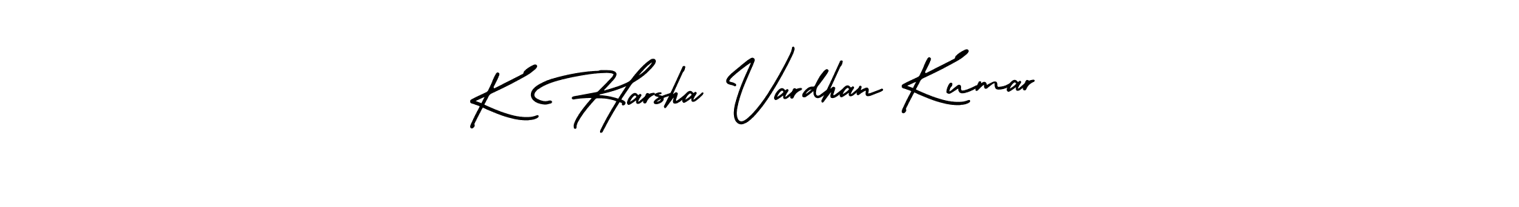You should practise on your own different ways (AmerikaSignatureDemo-Regular) to write your name (K Harsha Vardhan Kumar) in signature. don't let someone else do it for you. K Harsha Vardhan Kumar signature style 3 images and pictures png