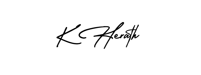 You should practise on your own different ways (AmerikaSignatureDemo-Regular) to write your name (K Herath) in signature. don't let someone else do it for you. K Herath signature style 3 images and pictures png