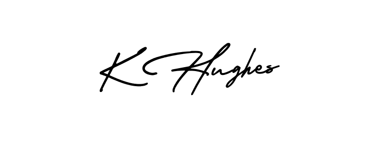 K Hughes stylish signature style. Best Handwritten Sign (AmerikaSignatureDemo-Regular) for my name. Handwritten Signature Collection Ideas for my name K Hughes. K Hughes signature style 3 images and pictures png