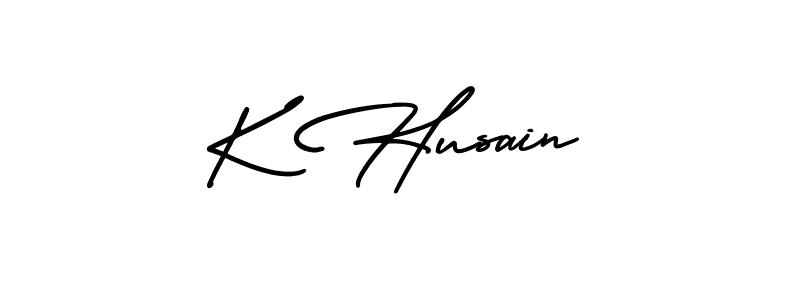 Also You can easily find your signature by using the search form. We will create K Husain name handwritten signature images for you free of cost using AmerikaSignatureDemo-Regular sign style. K Husain signature style 3 images and pictures png