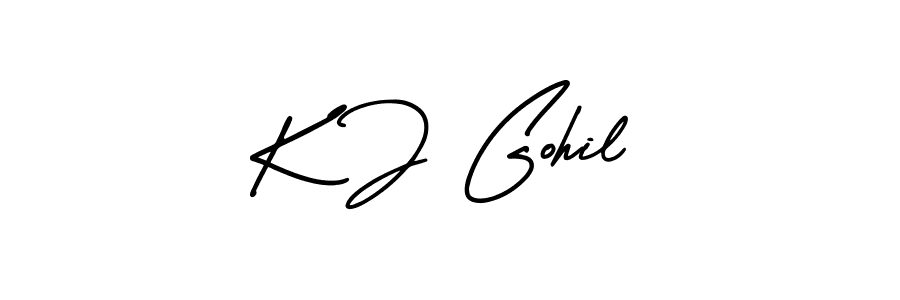 How to make K J Gohil signature? AmerikaSignatureDemo-Regular is a professional autograph style. Create handwritten signature for K J Gohil name. K J Gohil signature style 3 images and pictures png
