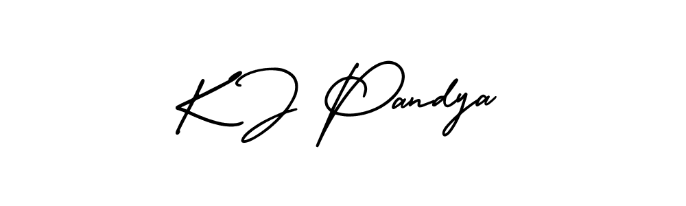 Use a signature maker to create a handwritten signature online. With this signature software, you can design (AmerikaSignatureDemo-Regular) your own signature for name K J Pandya. K J Pandya signature style 3 images and pictures png