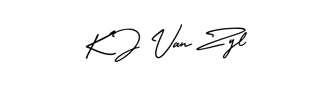if you are searching for the best signature style for your name K J Van Zyl. so please give up your signature search. here we have designed multiple signature styles  using AmerikaSignatureDemo-Regular. K J Van Zyl signature style 3 images and pictures png