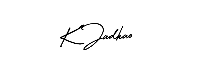 if you are searching for the best signature style for your name K Jadhao. so please give up your signature search. here we have designed multiple signature styles  using AmerikaSignatureDemo-Regular. K Jadhao signature style 3 images and pictures png