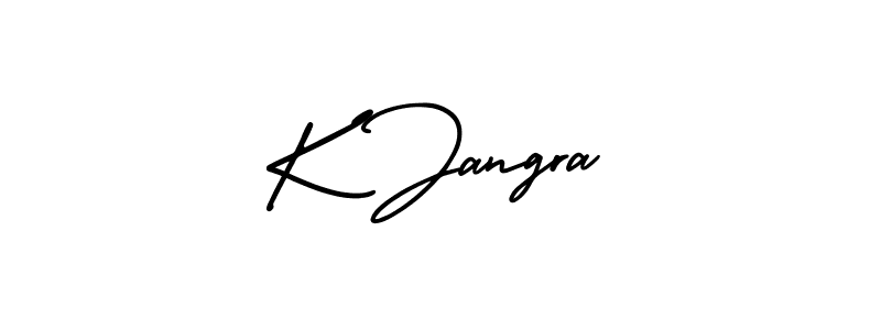 Use a signature maker to create a handwritten signature online. With this signature software, you can design (AmerikaSignatureDemo-Regular) your own signature for name K Jangra. K Jangra signature style 3 images and pictures png