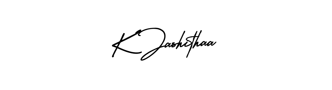 This is the best signature style for the K Jashithaa name. Also you like these signature font (AmerikaSignatureDemo-Regular). Mix name signature. K Jashithaa signature style 3 images and pictures png