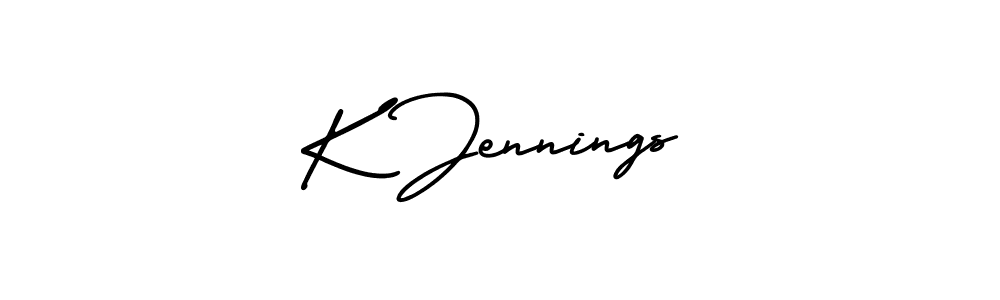 How to make K Jennings name signature. Use AmerikaSignatureDemo-Regular style for creating short signs online. This is the latest handwritten sign. K Jennings signature style 3 images and pictures png