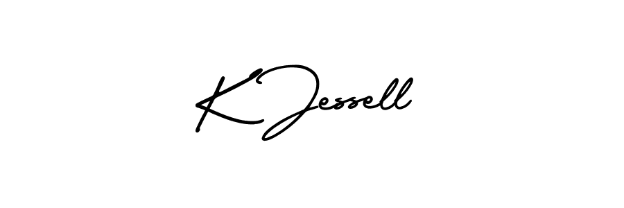 K Jessell stylish signature style. Best Handwritten Sign (AmerikaSignatureDemo-Regular) for my name. Handwritten Signature Collection Ideas for my name K Jessell. K Jessell signature style 3 images and pictures png