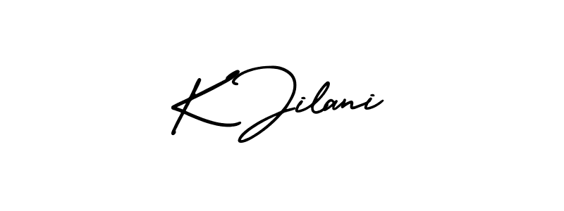 Make a beautiful signature design for name K Jilani. With this signature (AmerikaSignatureDemo-Regular) style, you can create a handwritten signature for free. K Jilani signature style 3 images and pictures png