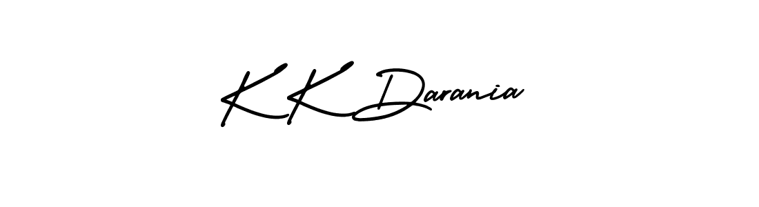 AmerikaSignatureDemo-Regular is a professional signature style that is perfect for those who want to add a touch of class to their signature. It is also a great choice for those who want to make their signature more unique. Get K K Darania name to fancy signature for free. K K Darania signature style 3 images and pictures png