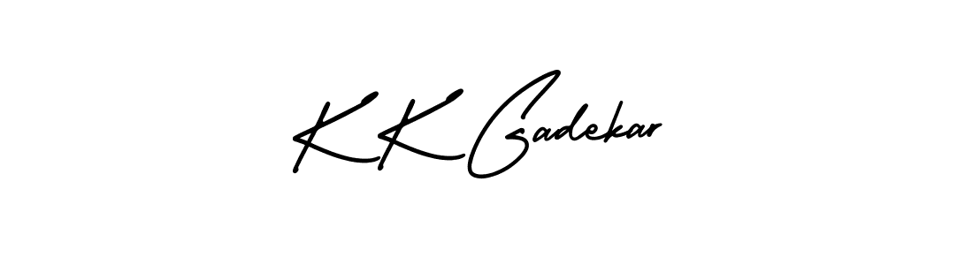 Create a beautiful signature design for name K K Gadekar. With this signature (AmerikaSignatureDemo-Regular) fonts, you can make a handwritten signature for free. K K Gadekar signature style 3 images and pictures png
