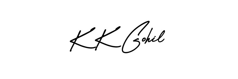 Design your own signature with our free online signature maker. With this signature software, you can create a handwritten (AmerikaSignatureDemo-Regular) signature for name K K Gohil. K K Gohil signature style 3 images and pictures png