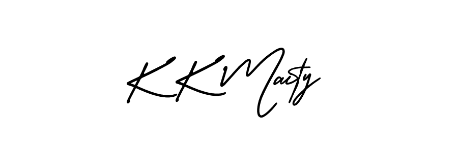 The best way (AmerikaSignatureDemo-Regular) to make a short signature is to pick only two or three words in your name. The name K K Maity include a total of six letters. For converting this name. K K Maity signature style 3 images and pictures png