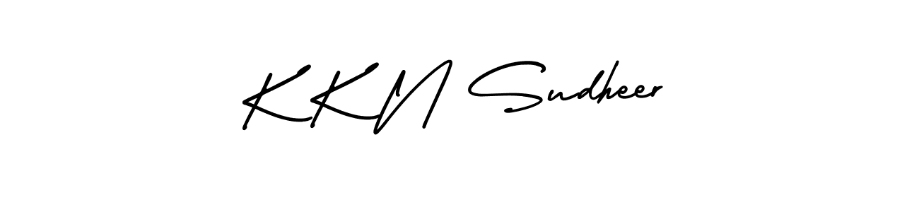 How to Draw K K N Sudheer signature style? AmerikaSignatureDemo-Regular is a latest design signature styles for name K K N Sudheer. K K N Sudheer signature style 3 images and pictures png