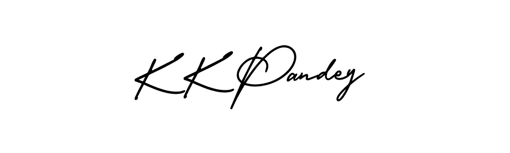 You should practise on your own different ways (AmerikaSignatureDemo-Regular) to write your name (K K Pandey) in signature. don't let someone else do it for you. K K Pandey signature style 3 images and pictures png