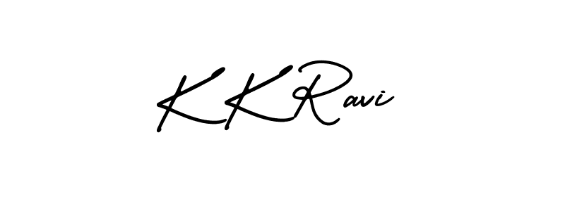 The best way (AmerikaSignatureDemo-Regular) to make a short signature is to pick only two or three words in your name. The name K K Ravi include a total of six letters. For converting this name. K K Ravi signature style 3 images and pictures png