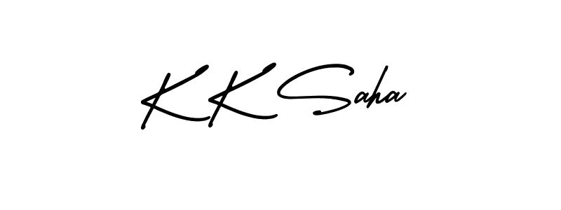 K K Saha stylish signature style. Best Handwritten Sign (AmerikaSignatureDemo-Regular) for my name. Handwritten Signature Collection Ideas for my name K K Saha. K K Saha signature style 3 images and pictures png