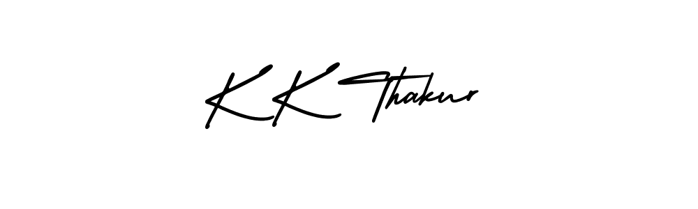 How to make K K Thakur name signature. Use AmerikaSignatureDemo-Regular style for creating short signs online. This is the latest handwritten sign. K K Thakur signature style 3 images and pictures png