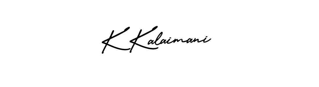 The best way (AmerikaSignatureDemo-Regular) to make a short signature is to pick only two or three words in your name. The name K Kalaimani include a total of six letters. For converting this name. K Kalaimani signature style 3 images and pictures png